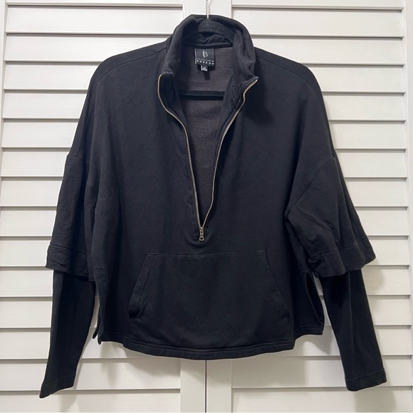 B Collection by Bobeau Black Sweatshirt Size XS 3/4 Zip - Picture 6 of 10